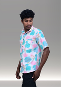 Men’s Pastel Floral Printed Casual Shirt – Premium Summer Relaxed Fit Half Sleeve