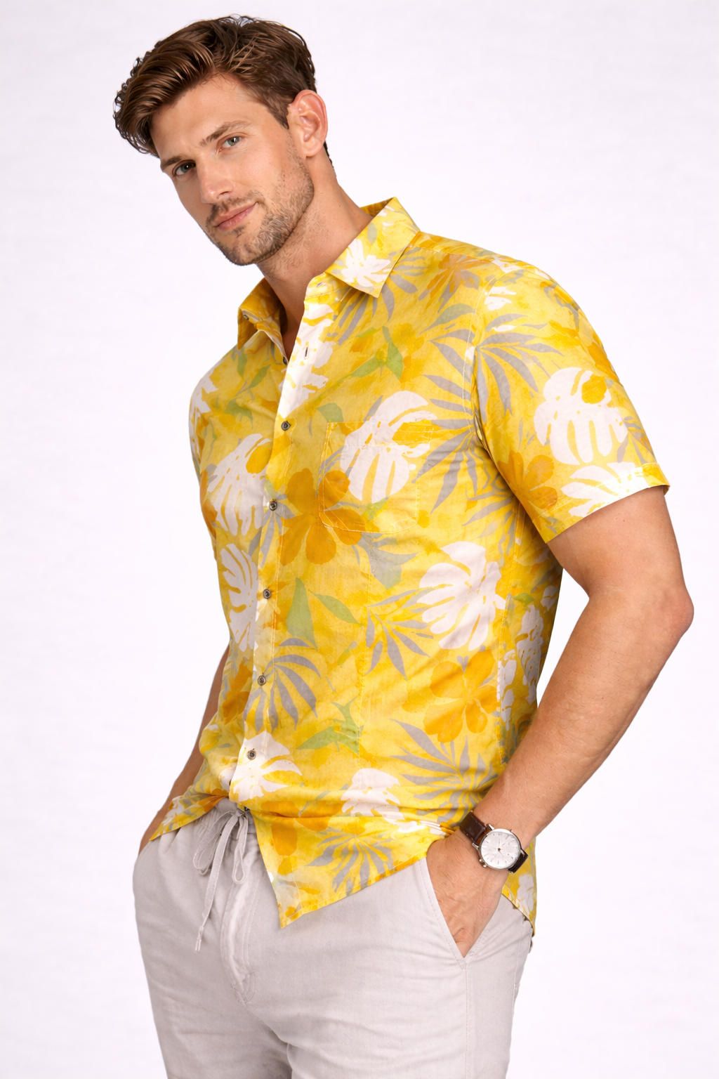 Sunburst Tropical Jaipuri Cotton Shirt – Premium Summer Fit