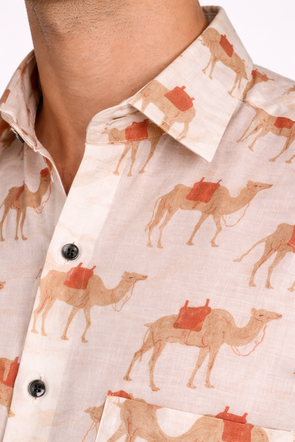 Desert Trail Camel Print Shirt – Premium Jaipuri Cotton