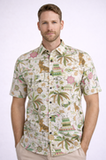 Royal Jungle Jaipuri Printed Premium Cotton Shirt – Tropical Tiger & Heritage Motif