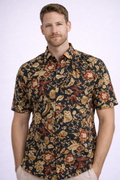 Midnight Heritage Floral Jaipuri Shirt – Premium Cotton Statement Wear