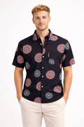 Midnight Black Jaipuri Mandala Print Shirt