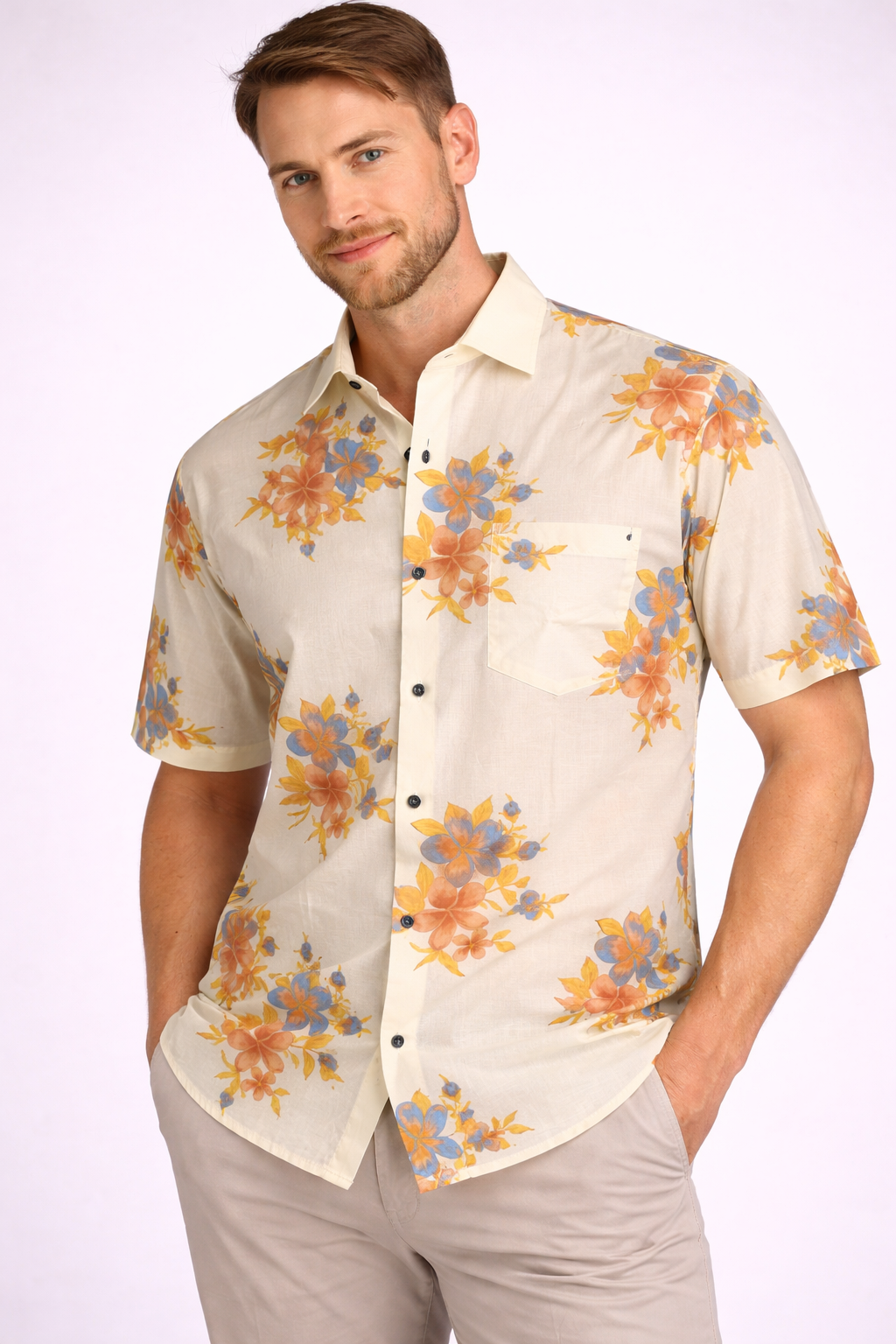 Sunset Bloom Jaipuri Cotton Shirt