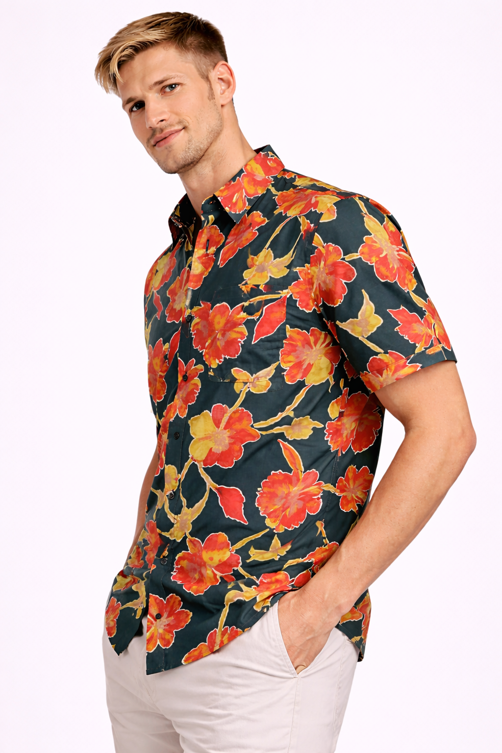 Midnight Bloom Jaipuri Floral Shirt