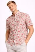 Jaipuri Floral Cotton Shirt – Soft Pink Heritage Print (Premium Summer Fit)