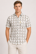 Premium Jaipuri Cotton Shirt – White with Playful Penguin Print