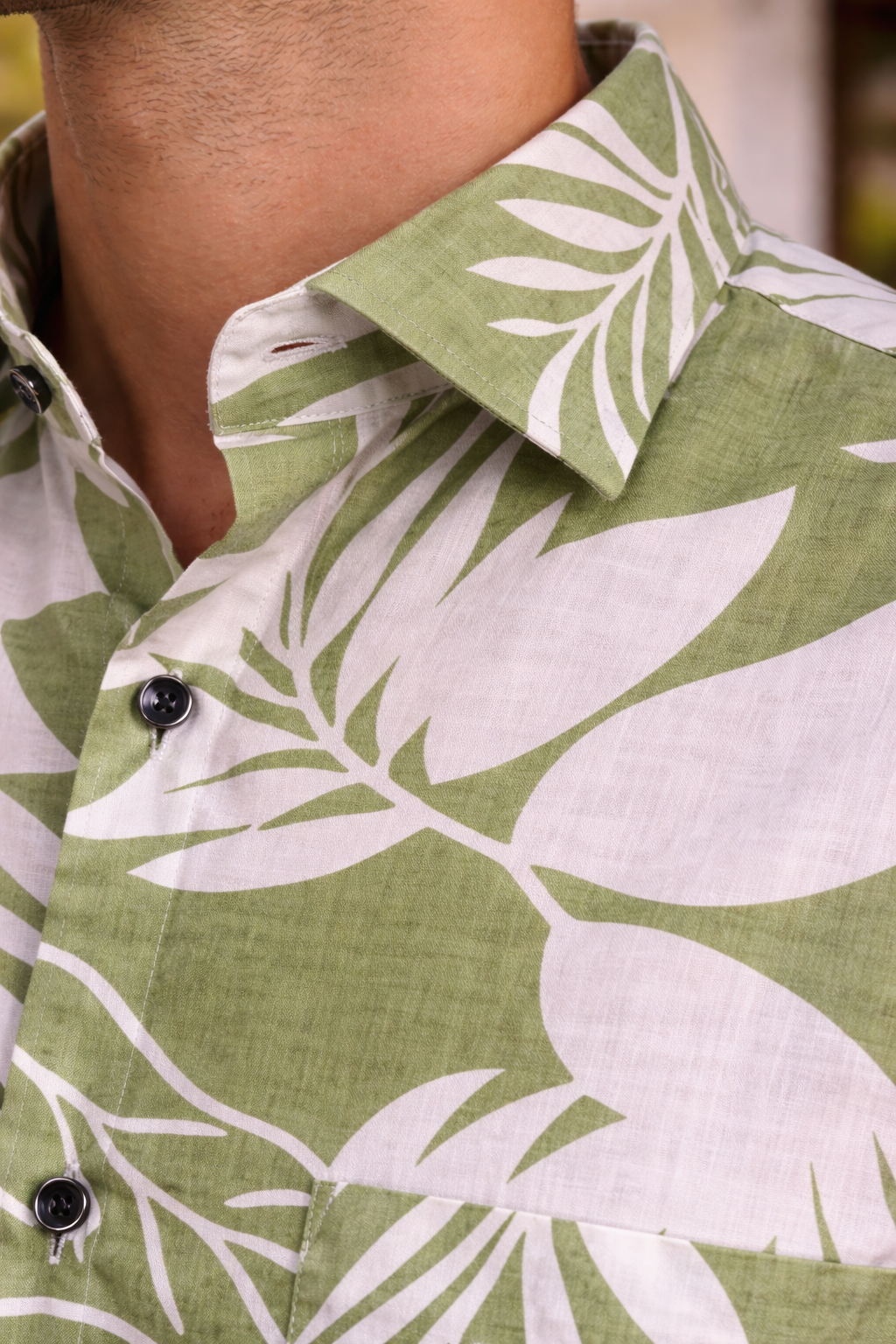 Tropical Palm Jaipuri Shirt – Premium Linen Summer Wear